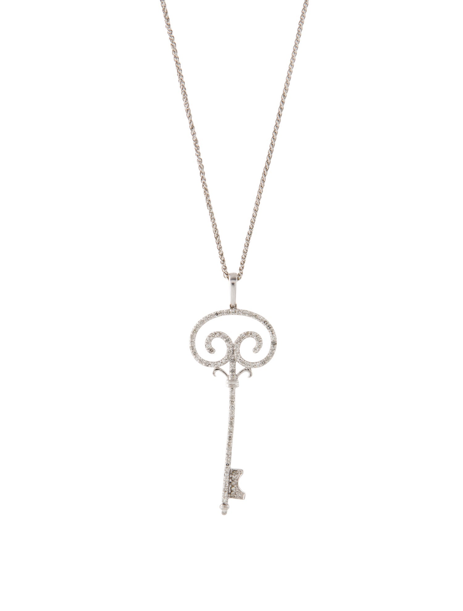 Necklace 14K Diamond Pavé Key Pendant Necklace