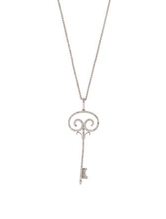 Necklace 14K Diamond Pavé Key Pendant Necklace