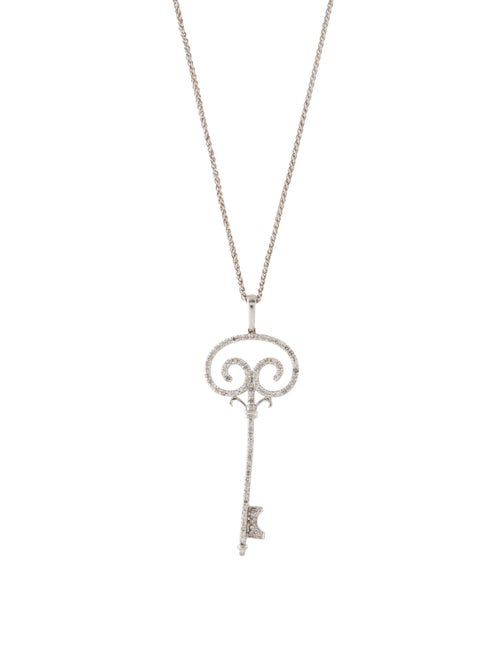 Necklace 14K Diamond Pavé Key Pendant Necklace