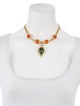 Necklace 18K 20.40ctw Fire Opal, Tourmaline & Diamond Necklace and Earrings Set