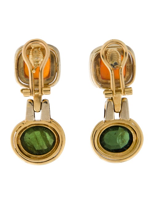 Necklace 18K 20.40ctw Fire Opal, Tourmaline & Diamond Necklace and Earrings Set