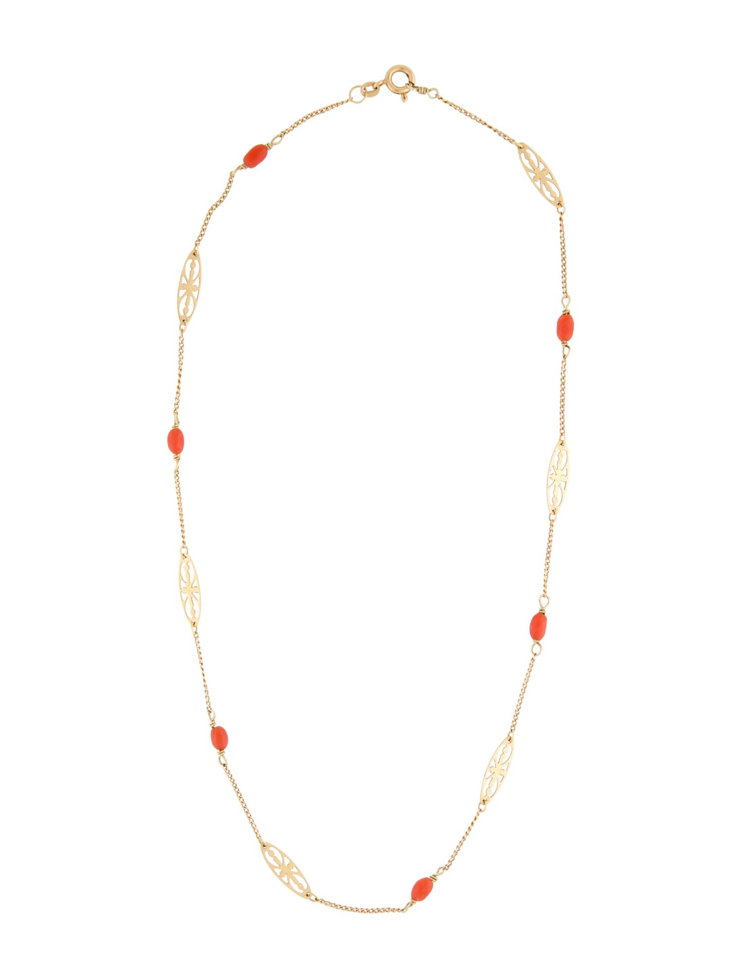 Necklace 18K Coral Station