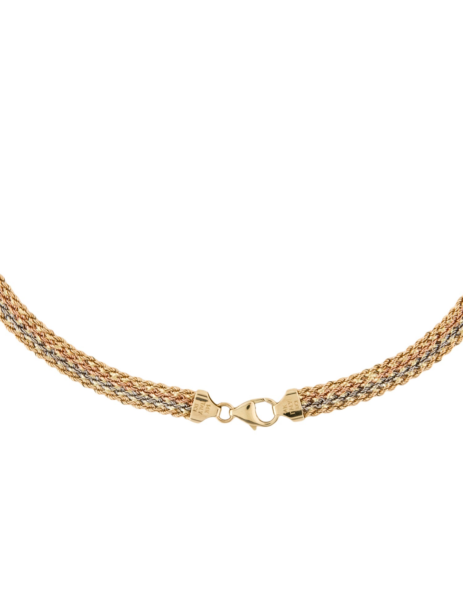 Necklace 14K Tri-Tone Rope Chain Necklace