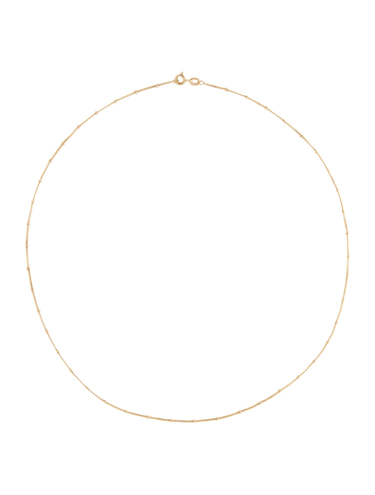 Necklace 14K Bead Station Chain Necklace
