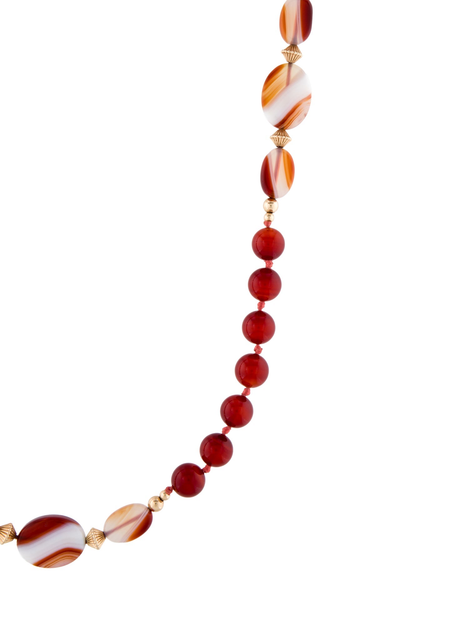 Necklace 14K Carnelian & Agate Beaded Necklace