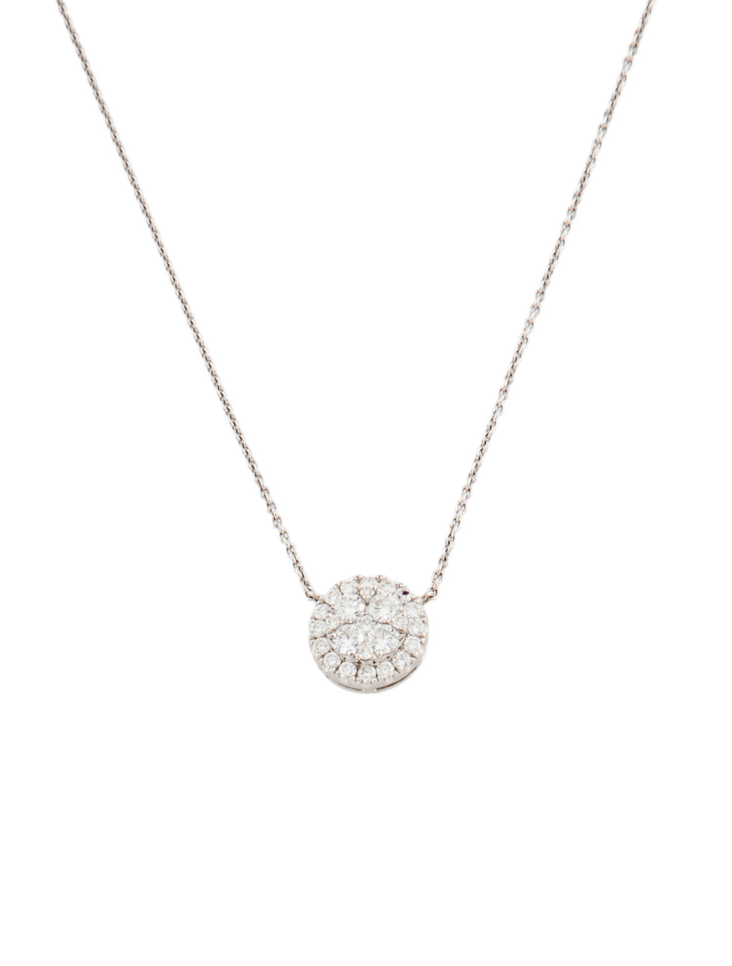 Necklace 14K Diamond Cluster Pendant Necklace
