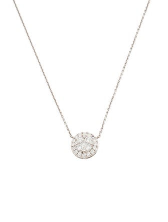 Necklace 14K Diamond Cluster Pendant Necklace