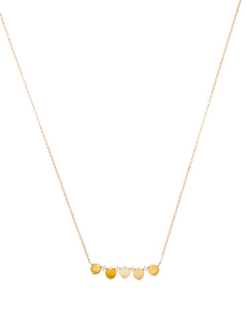 Necklace 14K Opal & Diamond Pendant Necklace