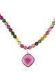 Necklace 18K Tourmaline Bead Pendant Necklace