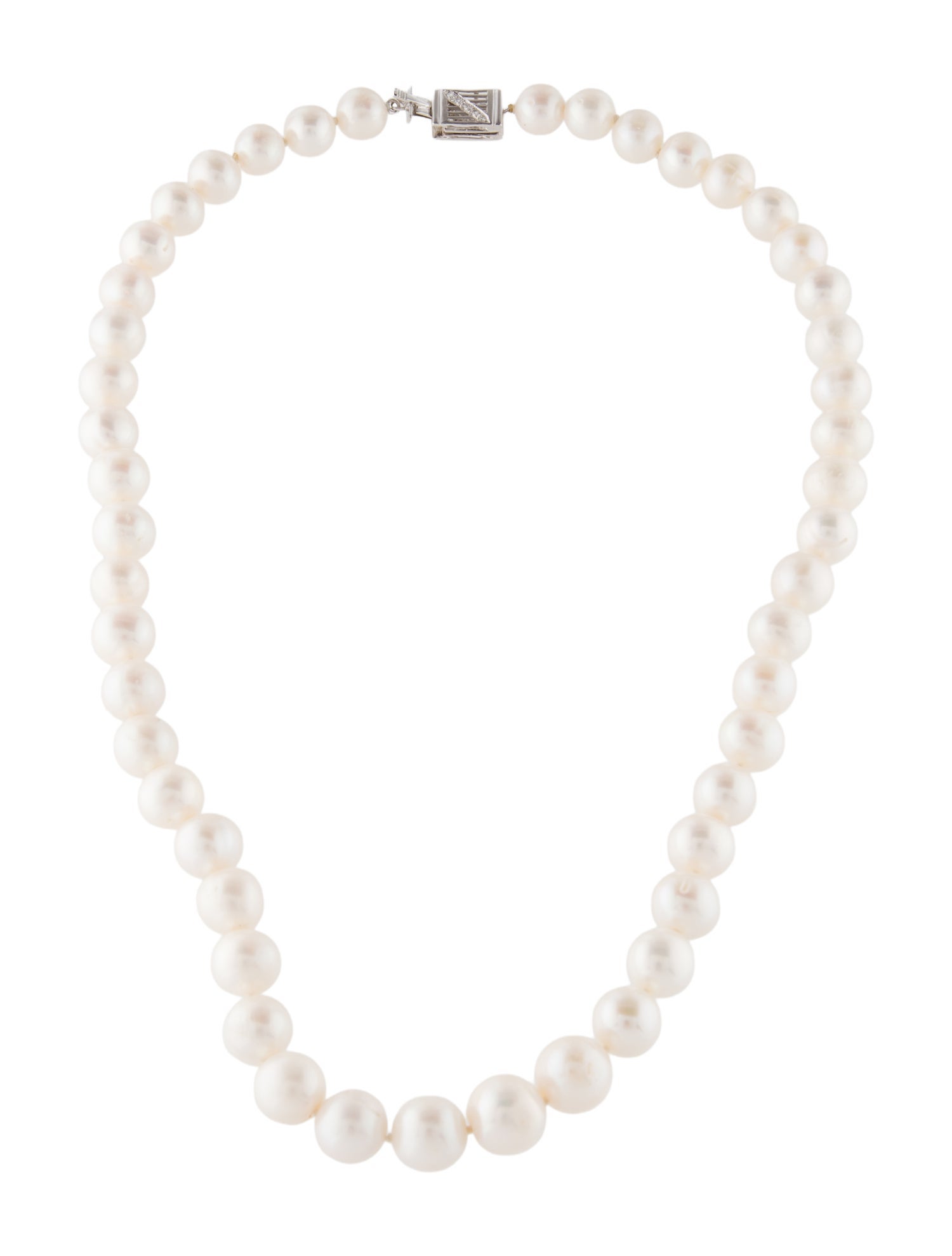 Necklace 18K Diamond Pearl Strand Necklace