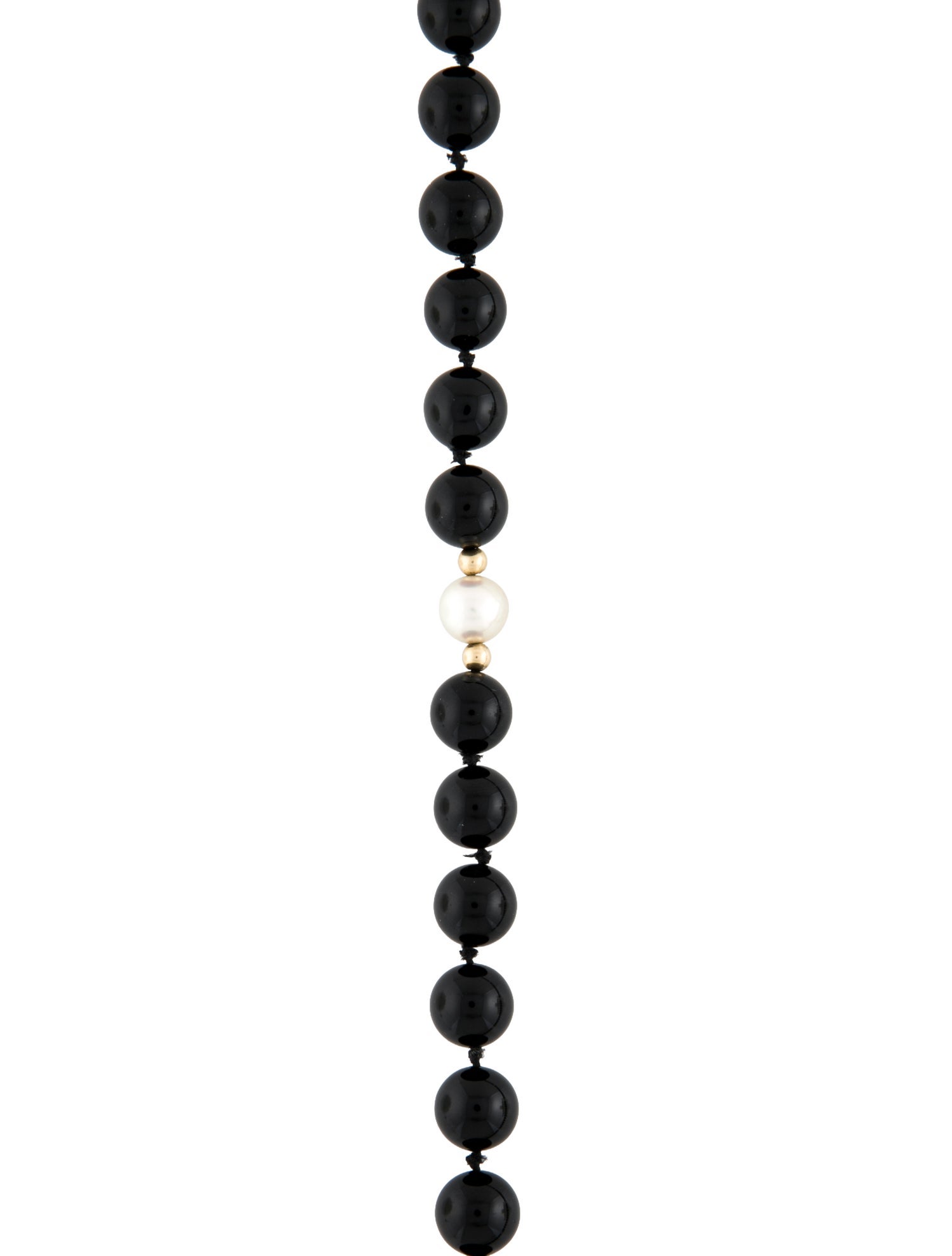 Necklace 14K Pearl & Onyx Bead Necklace
