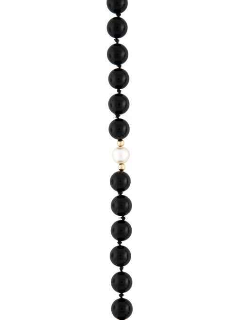 Necklace 14K Pearl & Onyx Bead Necklace