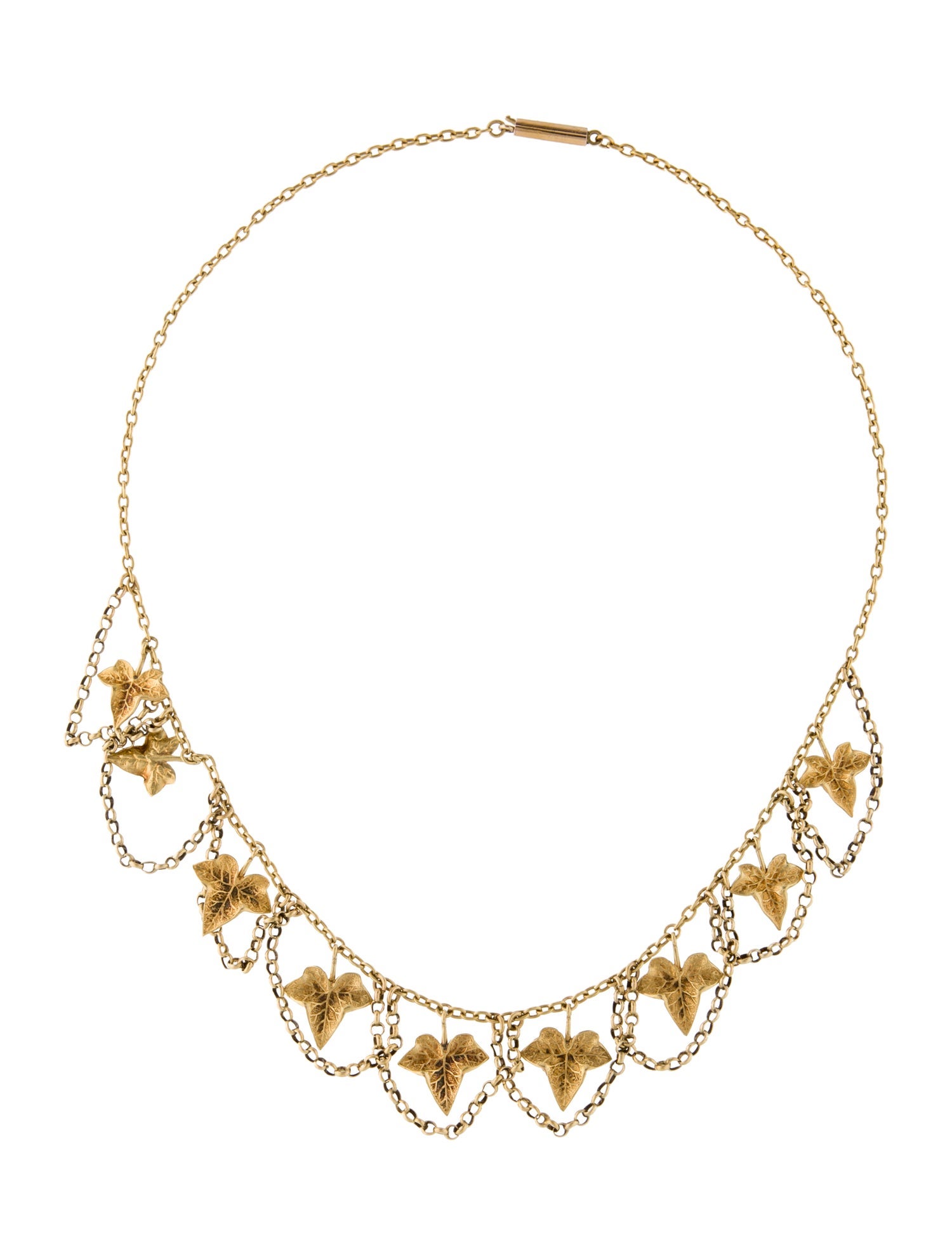 Necklace 14K Leaf Fringe Necklace