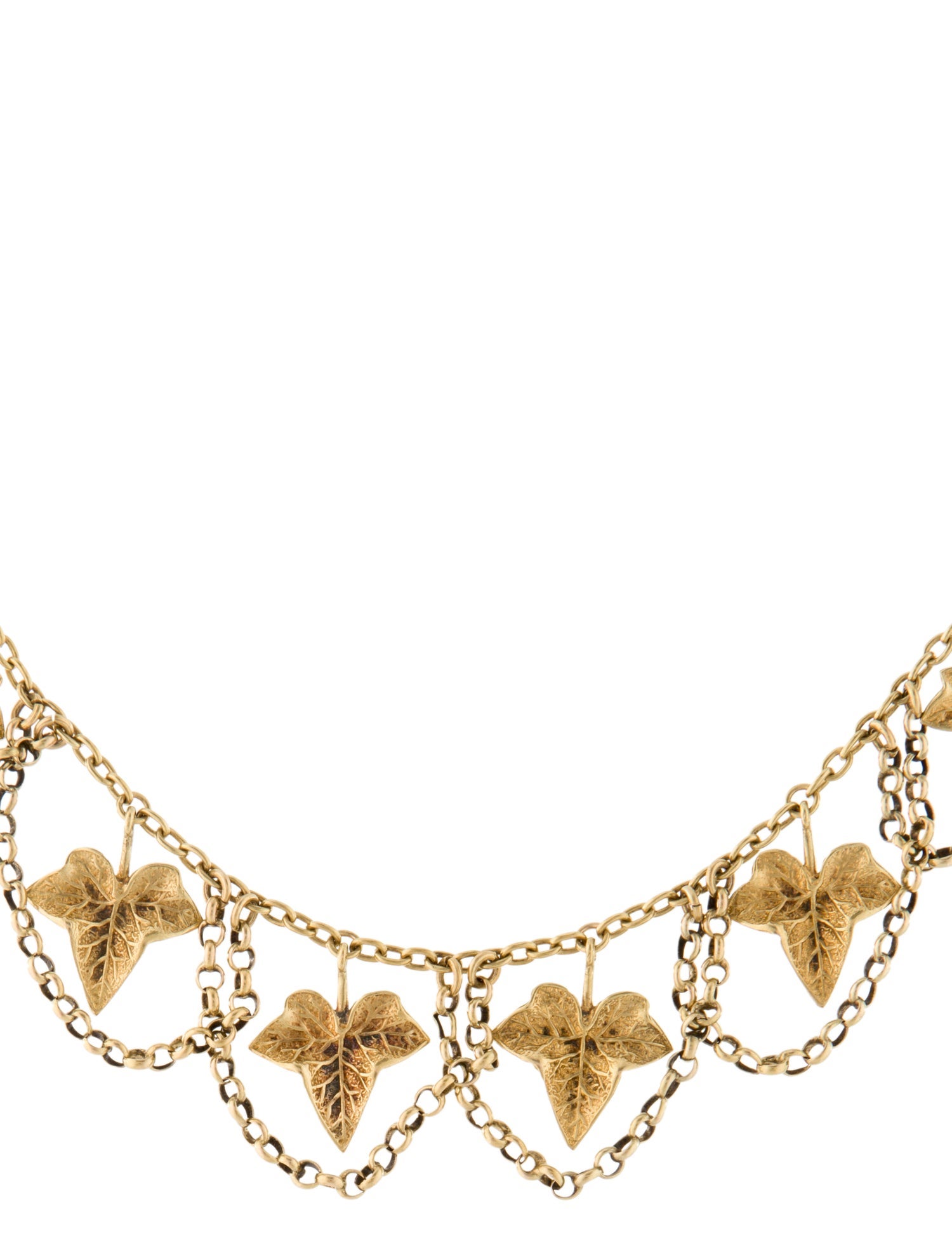 Necklace 14K Leaf Fringe Necklace