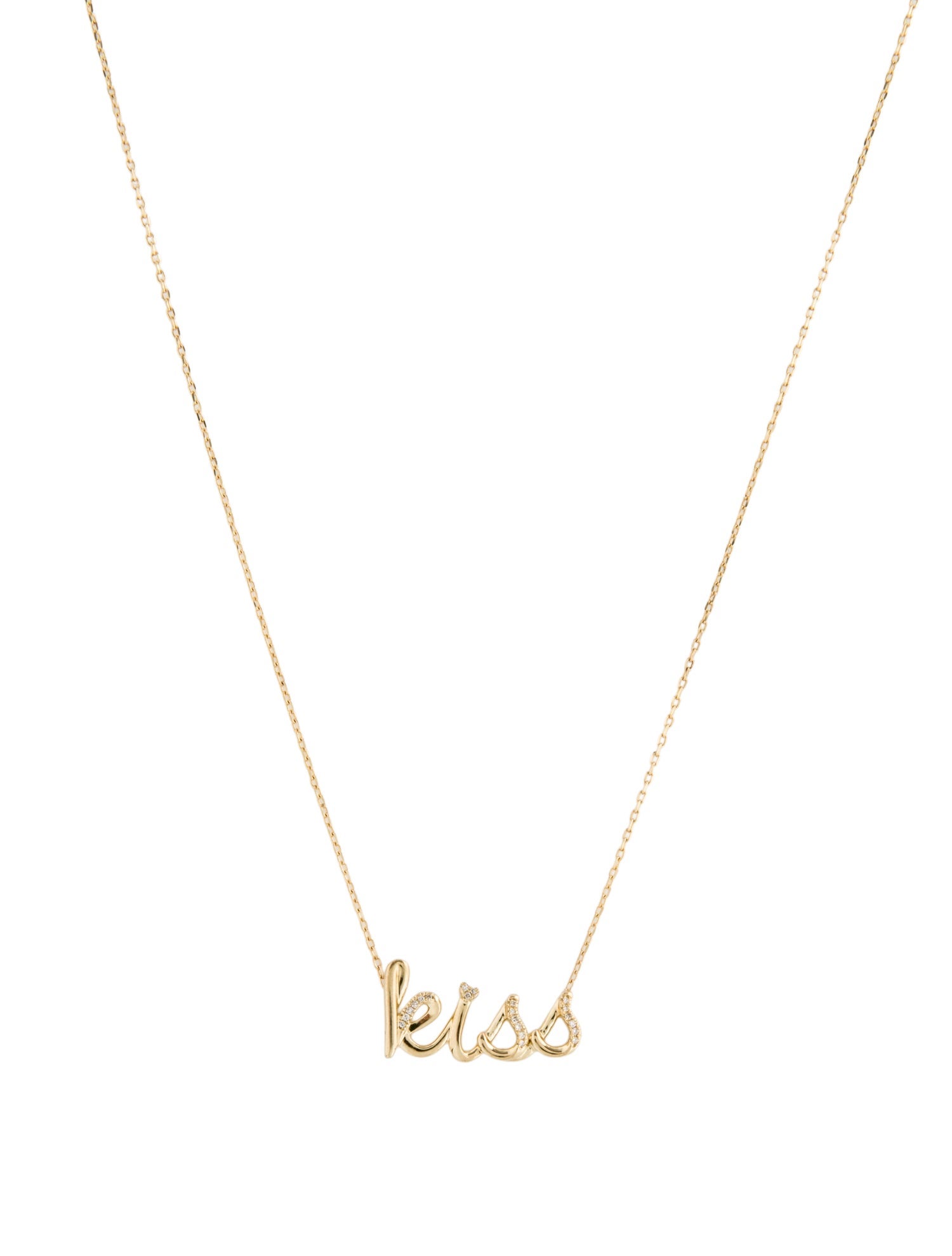 Necklace 10K Diamond 'Kiss' Pendant Necklace