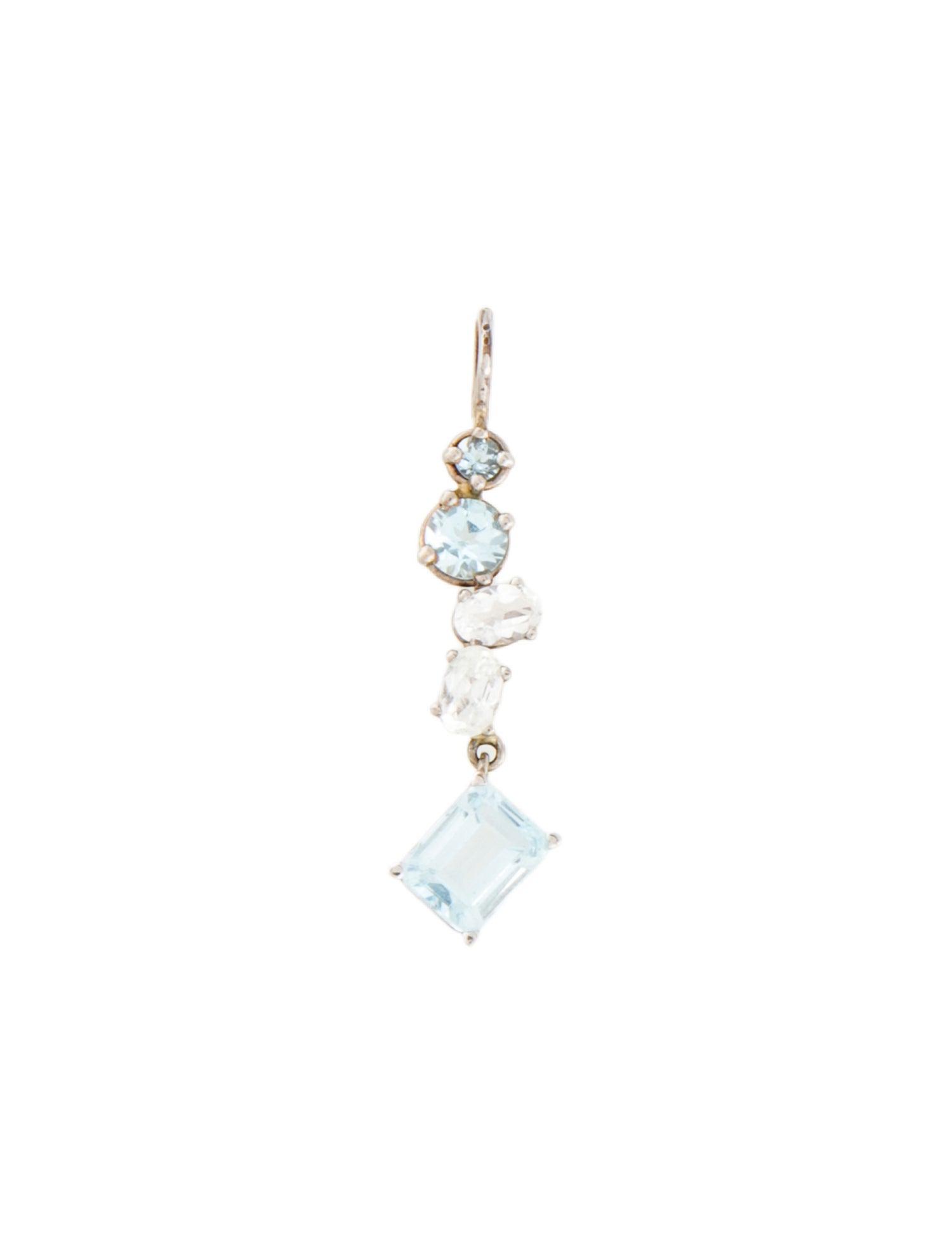 Necklace 14K 4.48ctw Topaz & Aquamarine Pendant