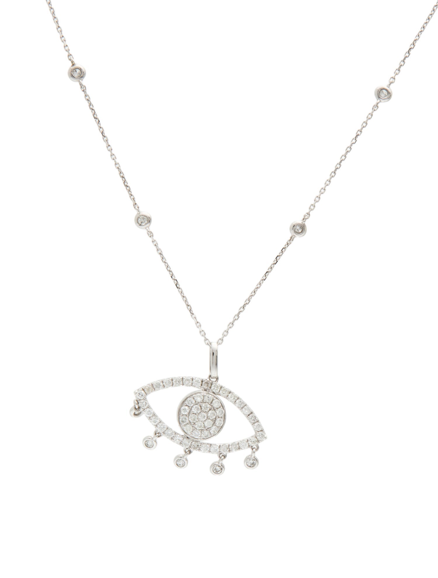 Necklace 14K Diamond Eye Pendant Necklace