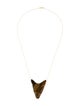 Necklace 14K Tiger's Eye Quartz & Onyx Wolf Head Pendant Necklace