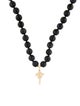 Necklace 14K Labradorite Bead Strand w/ Cross Charm