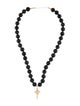 Necklace 14K Labradorite Bead Strand w/ Cross Charm