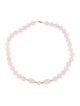 Necklace 14K Rose Quartz Bead Strand Necklace
