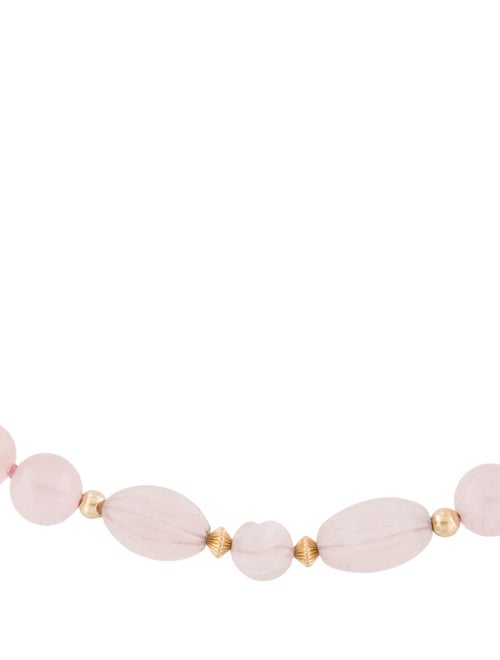 Necklace 14K Rose Quartz Bead Strand Necklace