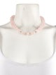 Necklace 14K Rose Quartz Bead Strand Necklace