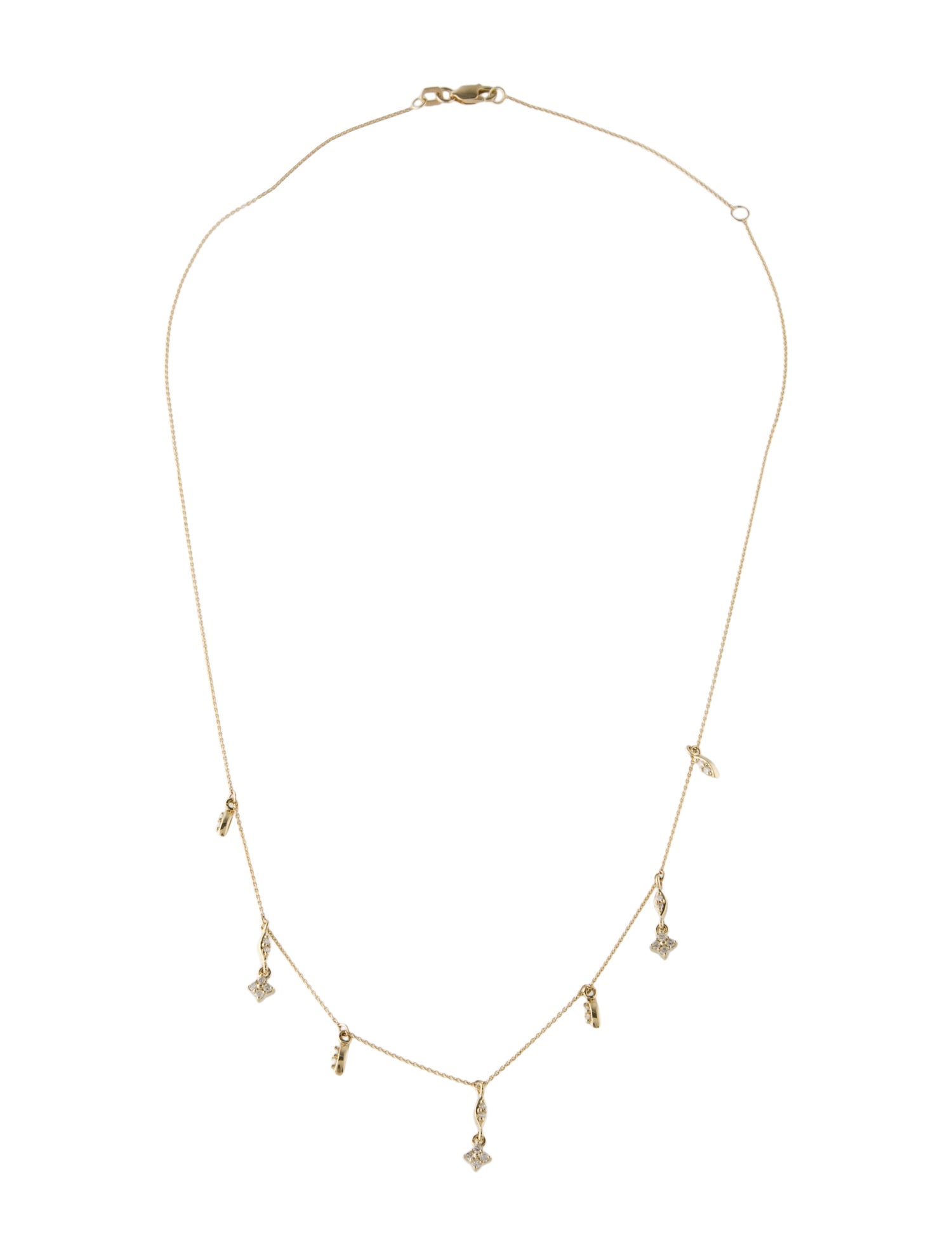 Necklace 14K Diamond Station Drop