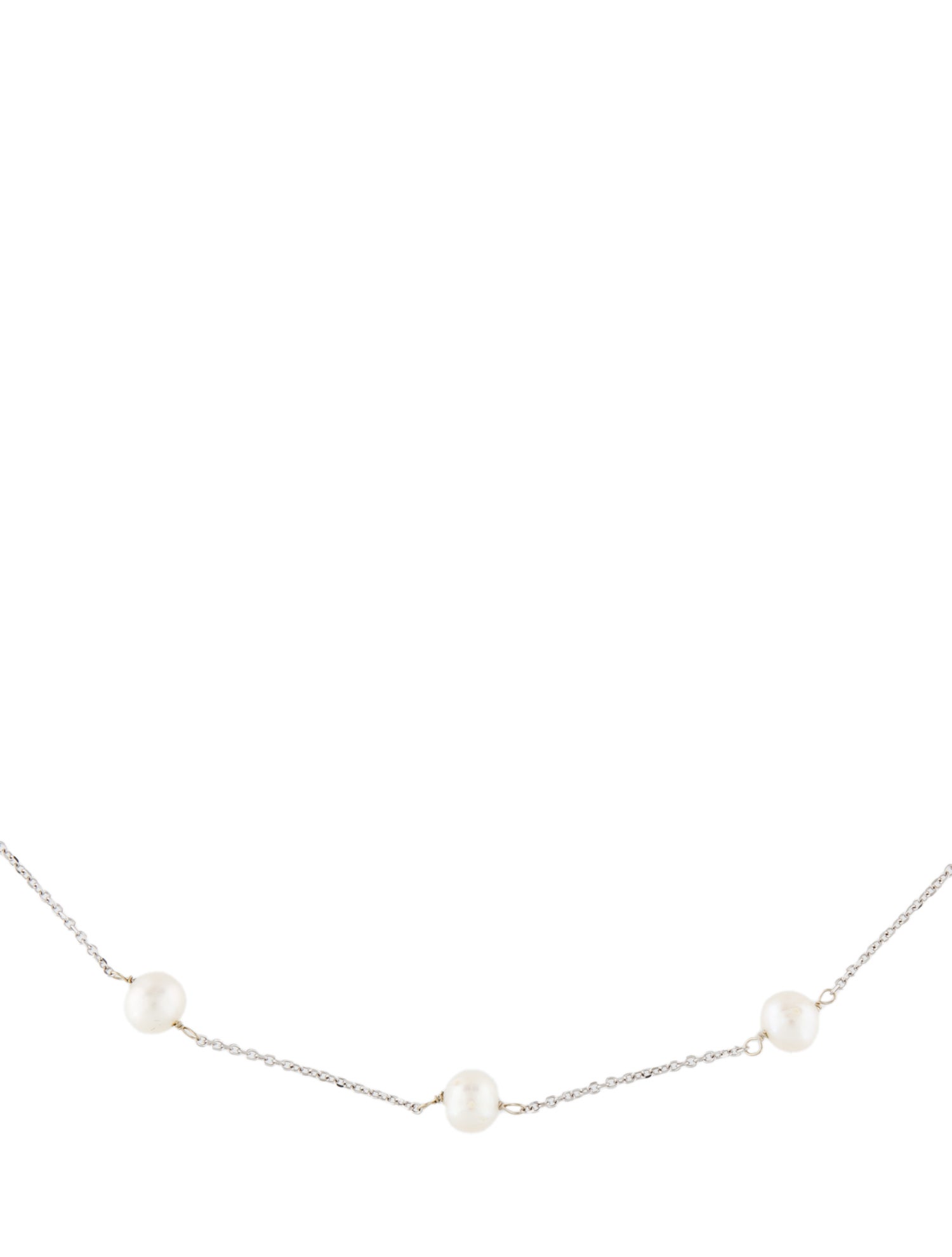 Necklace 14K Pearl Station Necklace