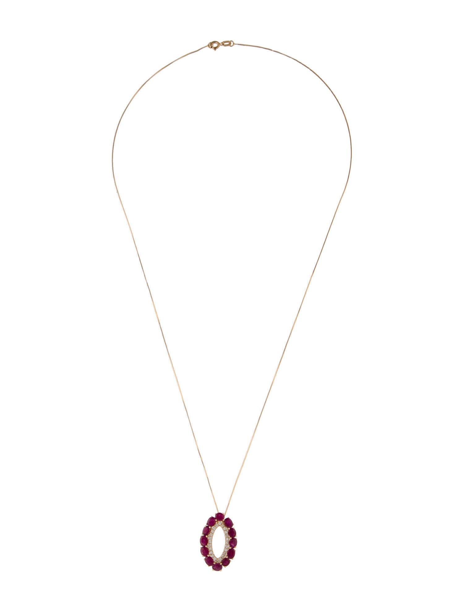 Necklace 14K 2.81ctw Ruby & Diamond Pendant