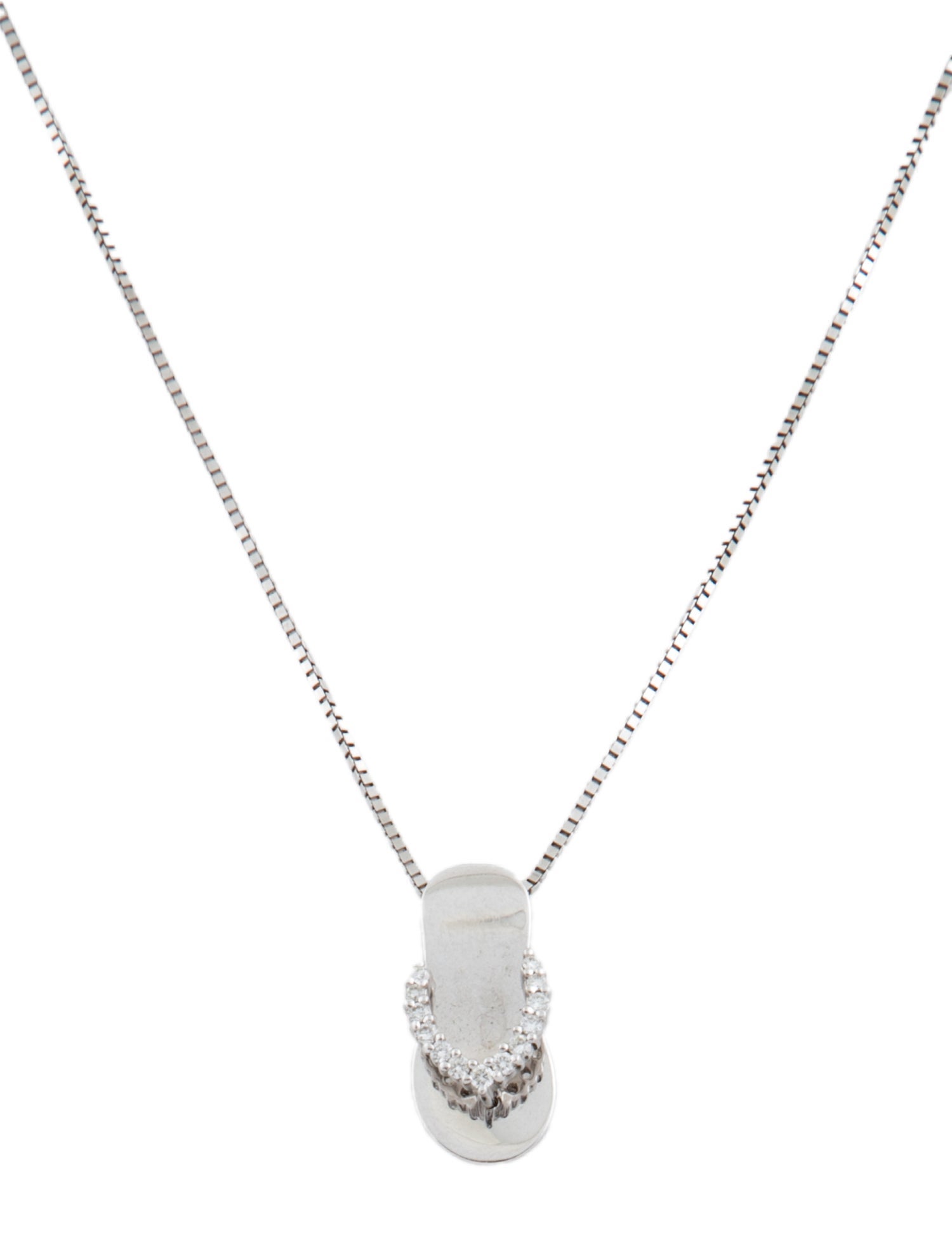 Necklace 14K Diamond Sandel Pendant Necklace
