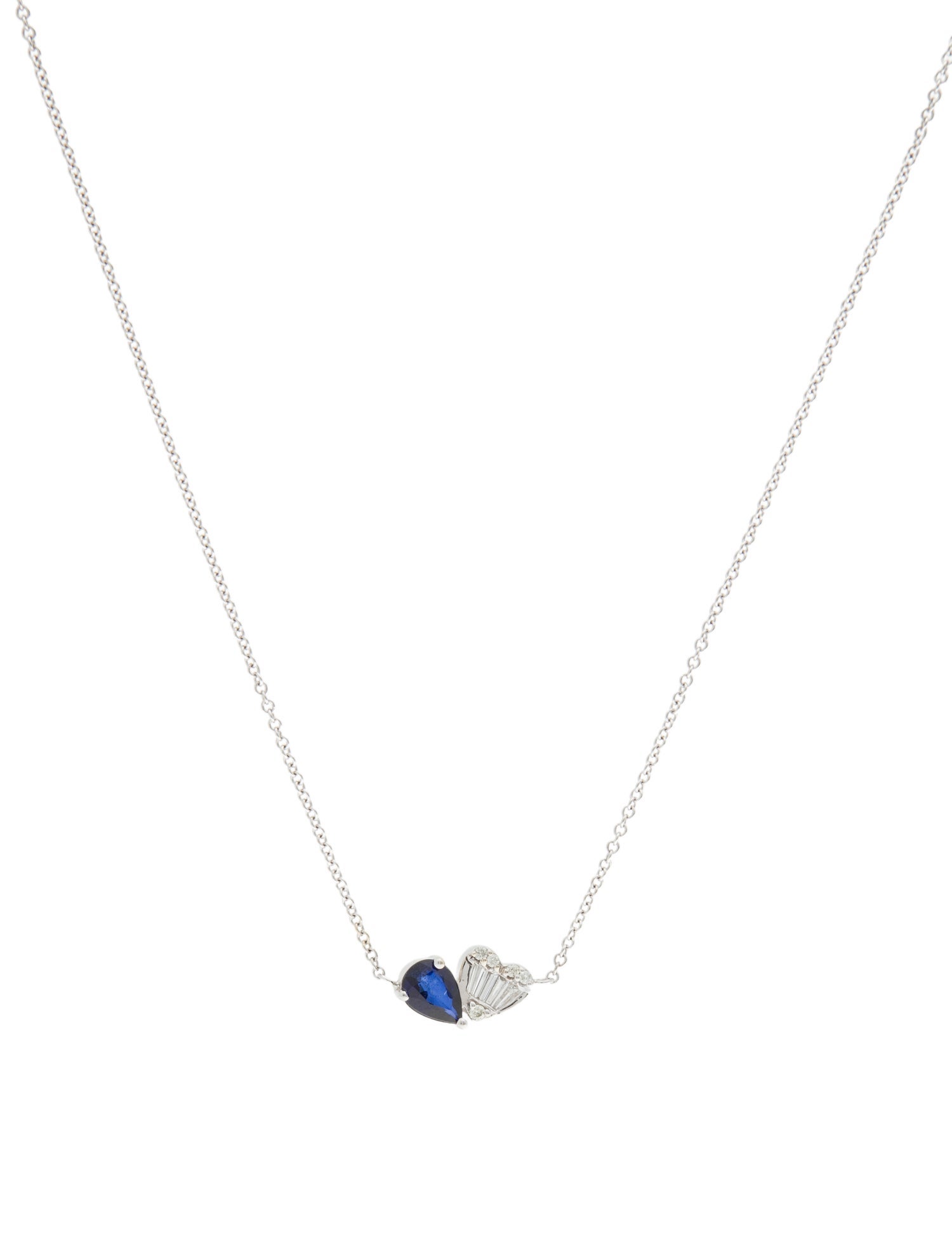 Necklace 14K Sapphire & Diamond Toi et Moi