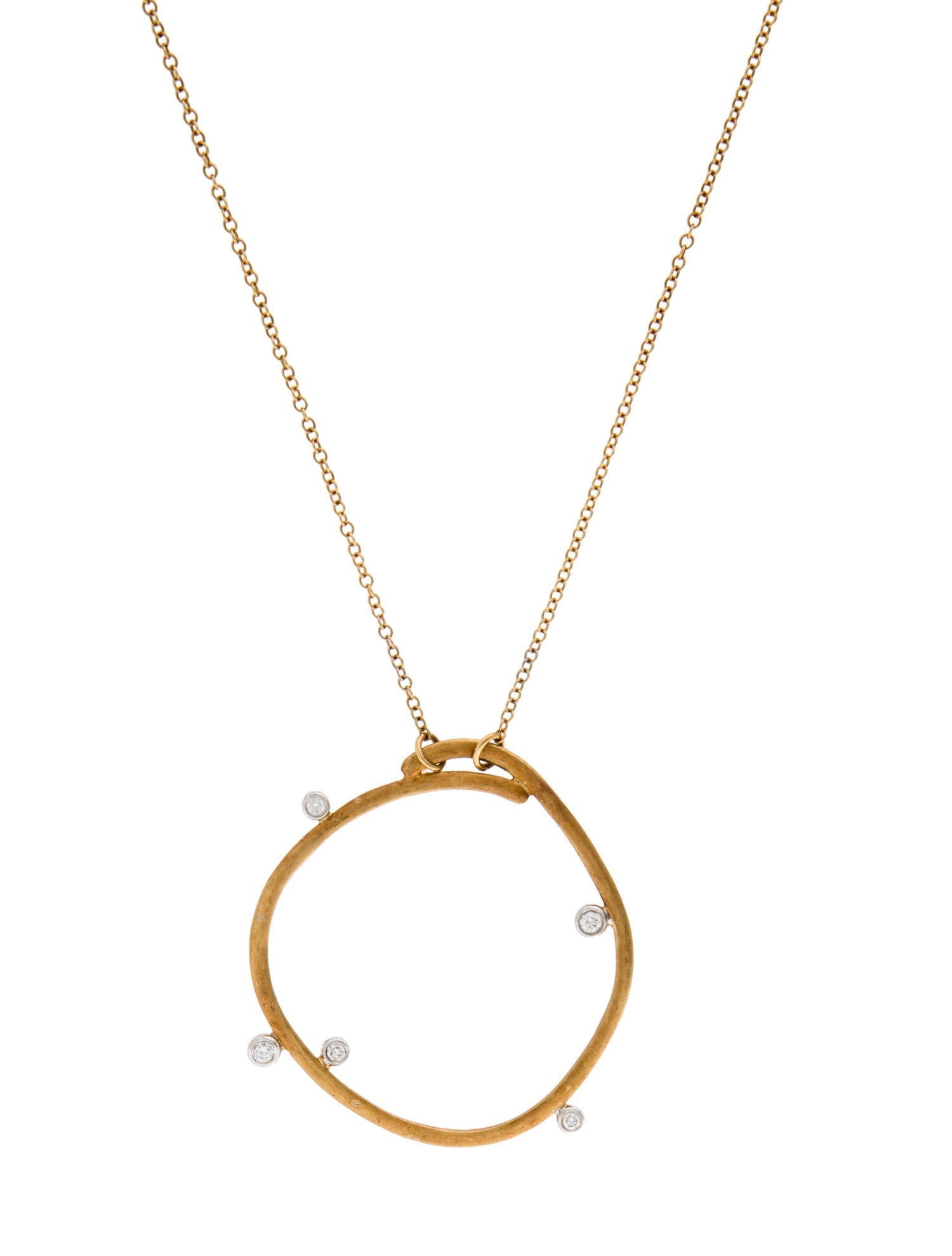 Necklace Dana David 18K Diamond Scribble Pendant Necklace