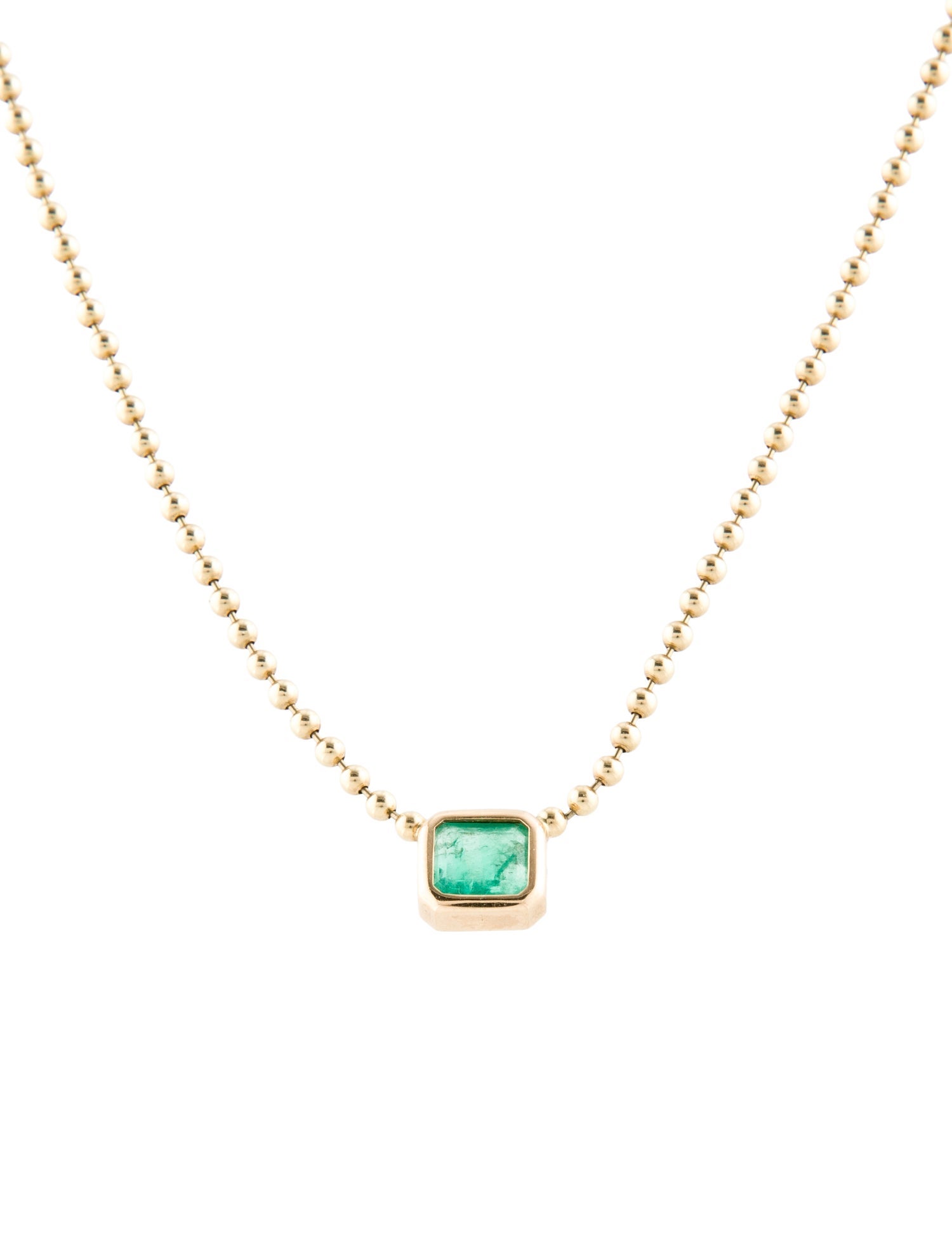 Necklace 14K Emerald Pendant