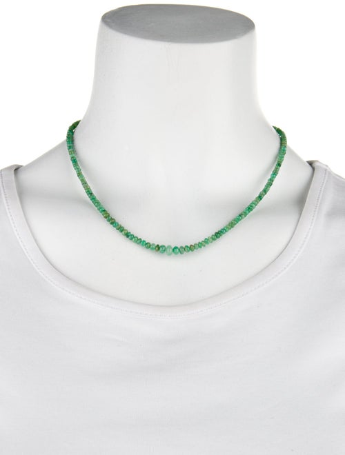 Necklace 18K Emerald Graduated Bead Strand Necklace