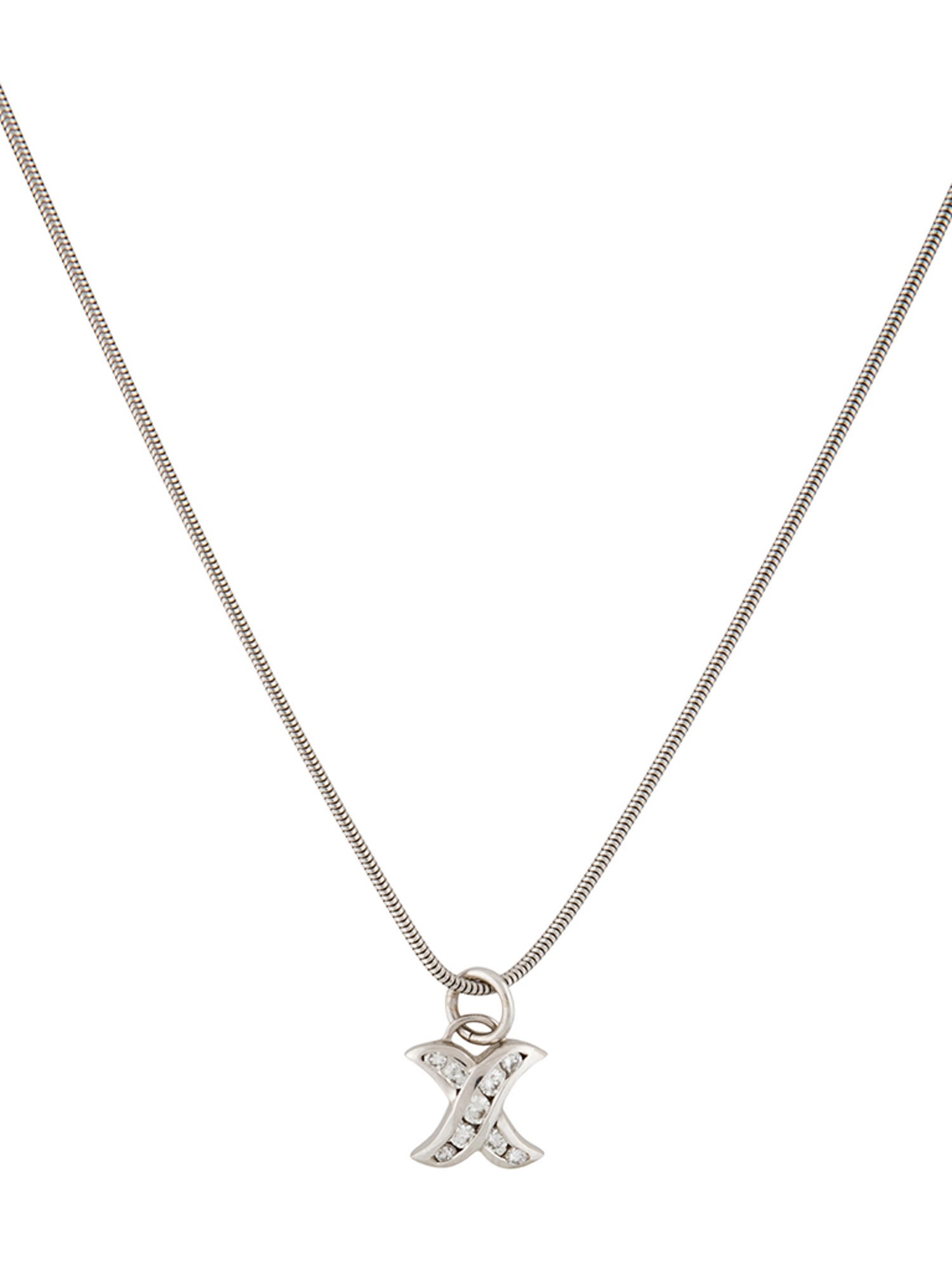 Necklace 18K Diamond Crossover Pendant Necklace