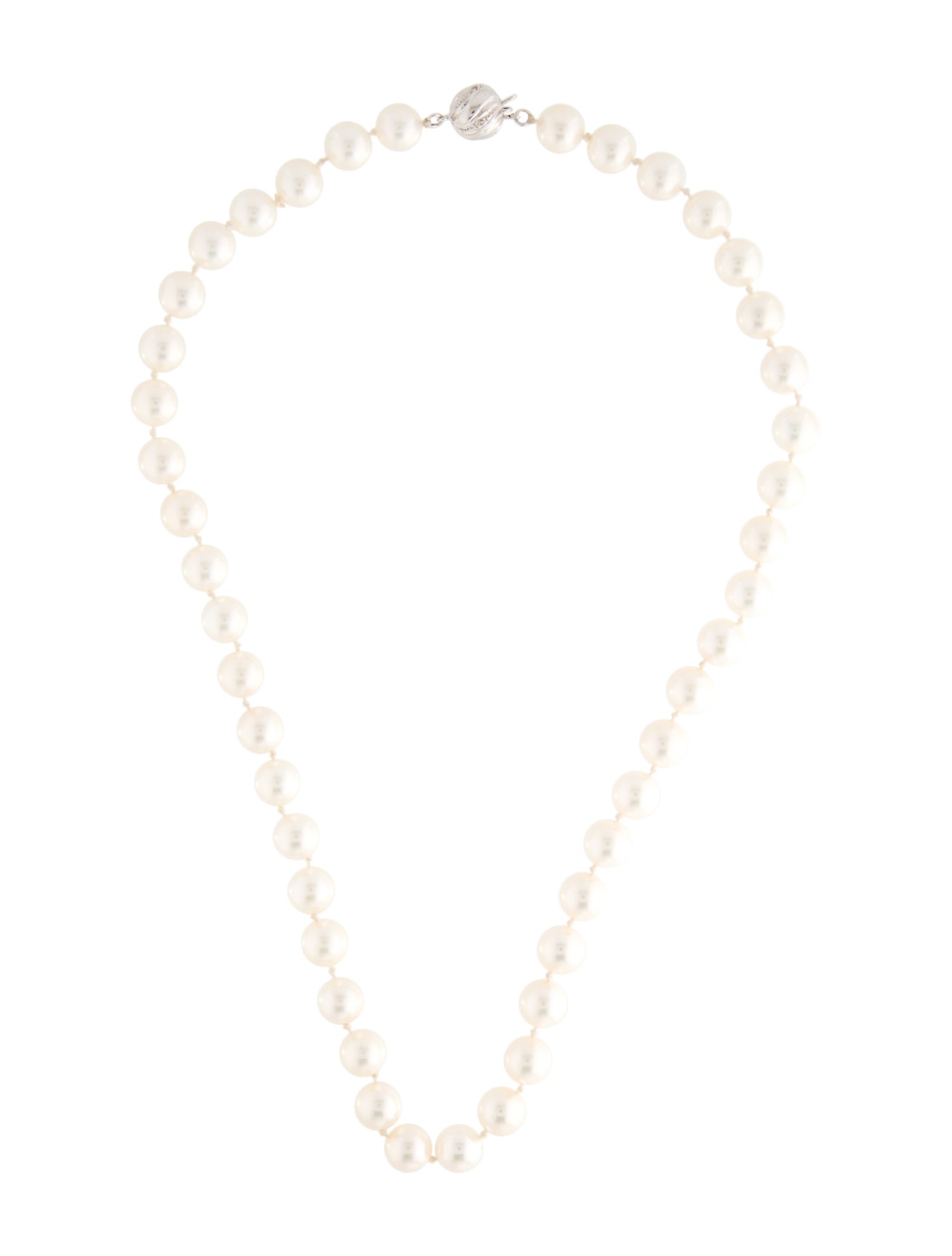 Necklace 14K Pearl & Diamond Bead Strand Necklace