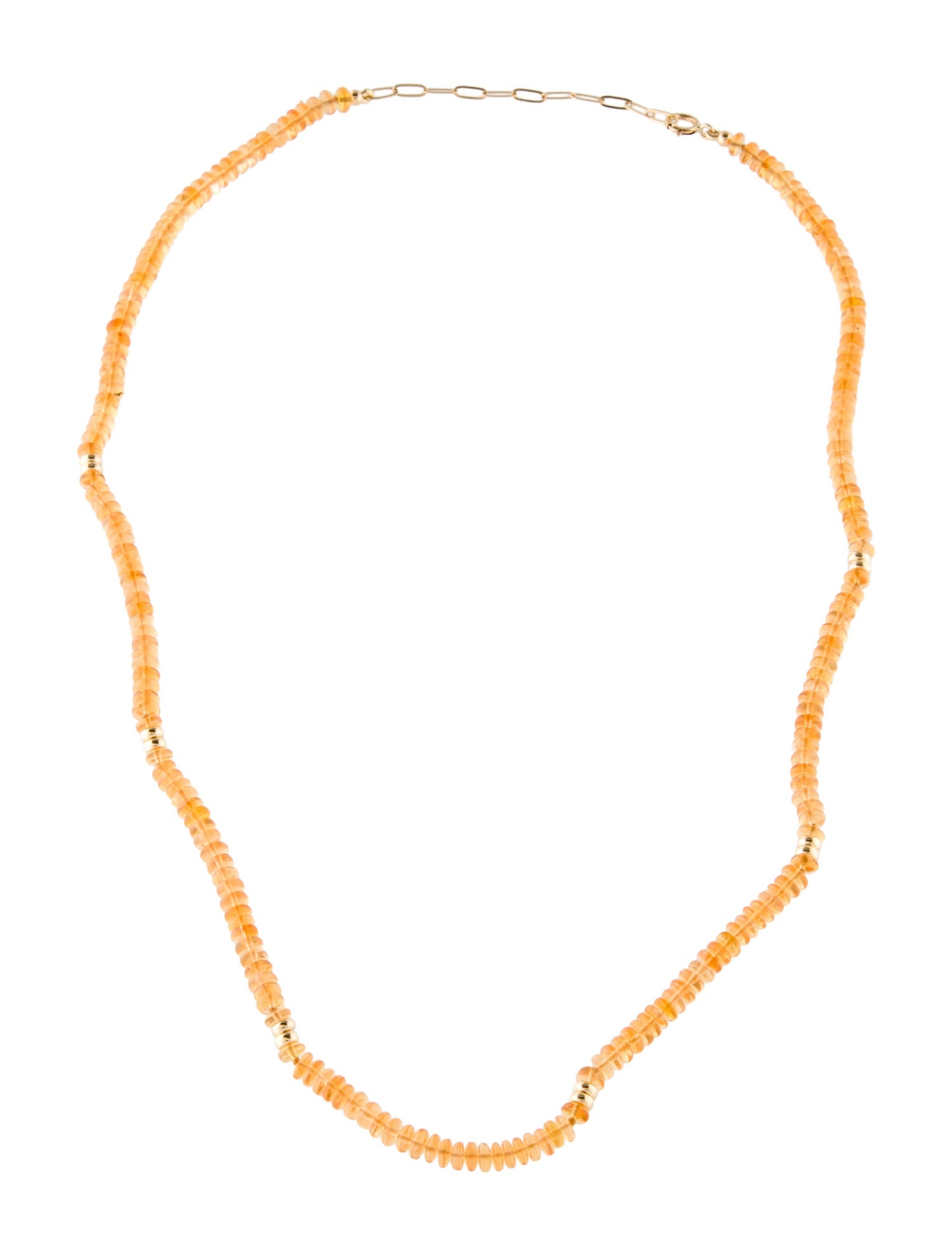 Necklace 18K Fire-Opal Beaded Chain Necklace