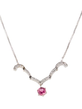 Necklace 14K Tourmaline & Diamond Convertible Pendant Necklace