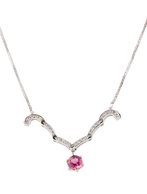 Necklace 14K Tourmaline & Diamond Convertible Pendant Necklace