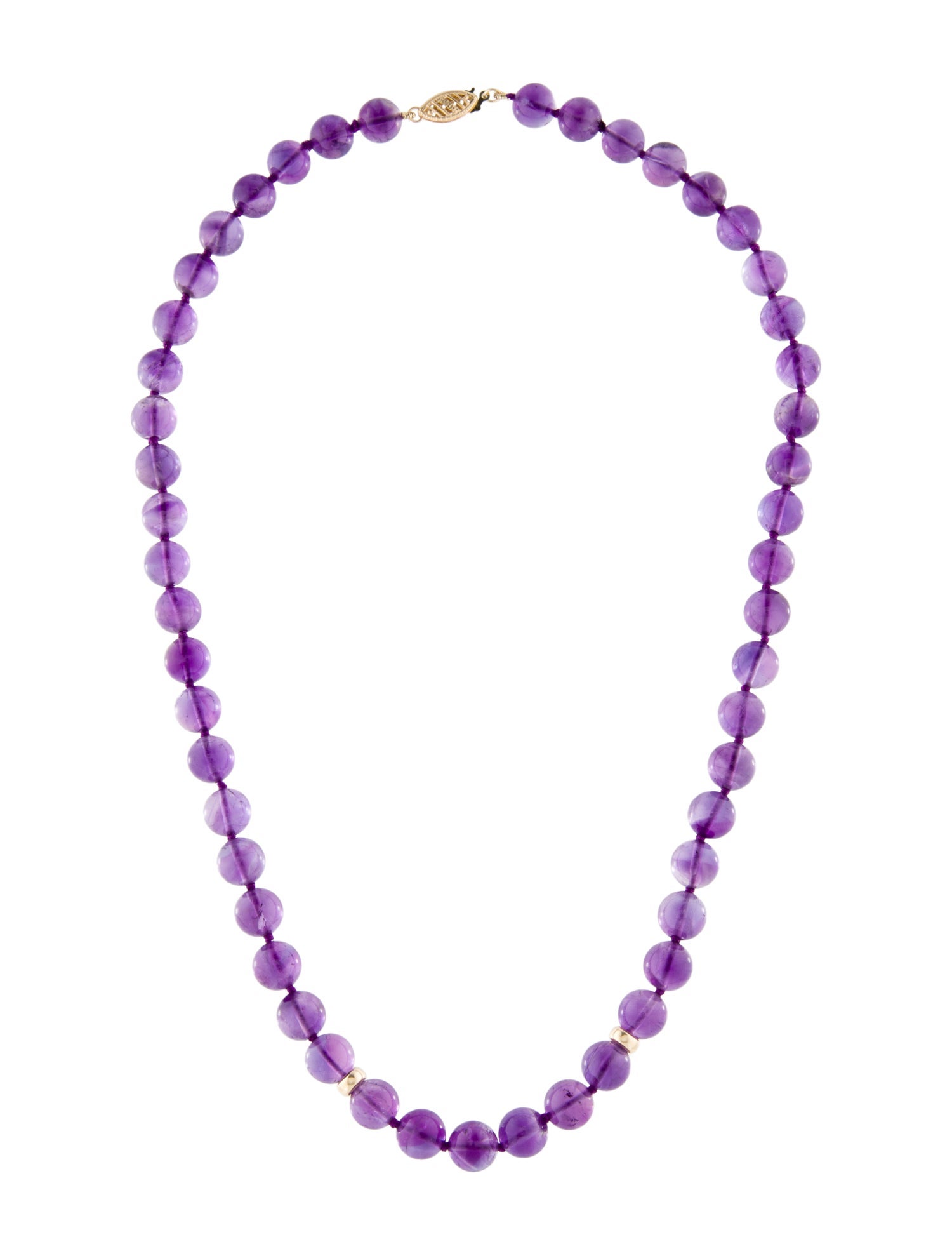 Necklace Amethyst Bead Strand Necklace