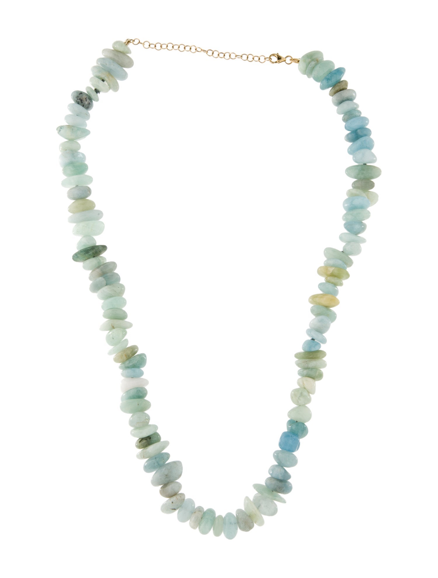Necklace 14K Aquamarine Bead Strand Necklace