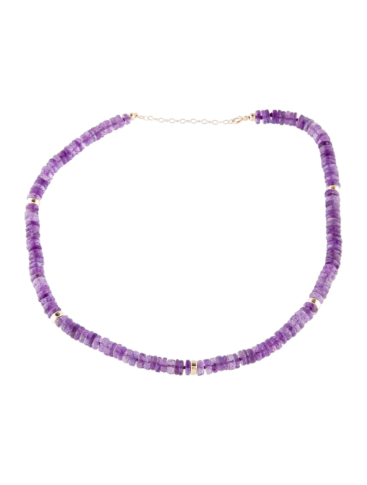 Necklace 14K Amethyst Bead Strand Necklace
