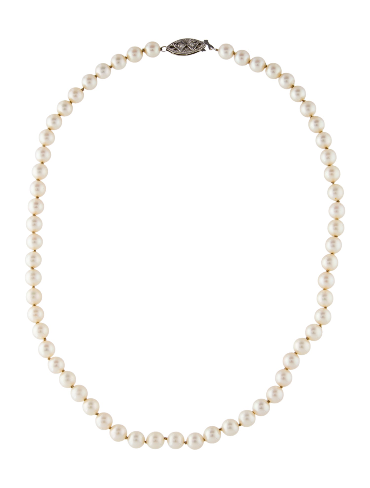 Necklace Vintage Diamond & Pearl Strand Necklace