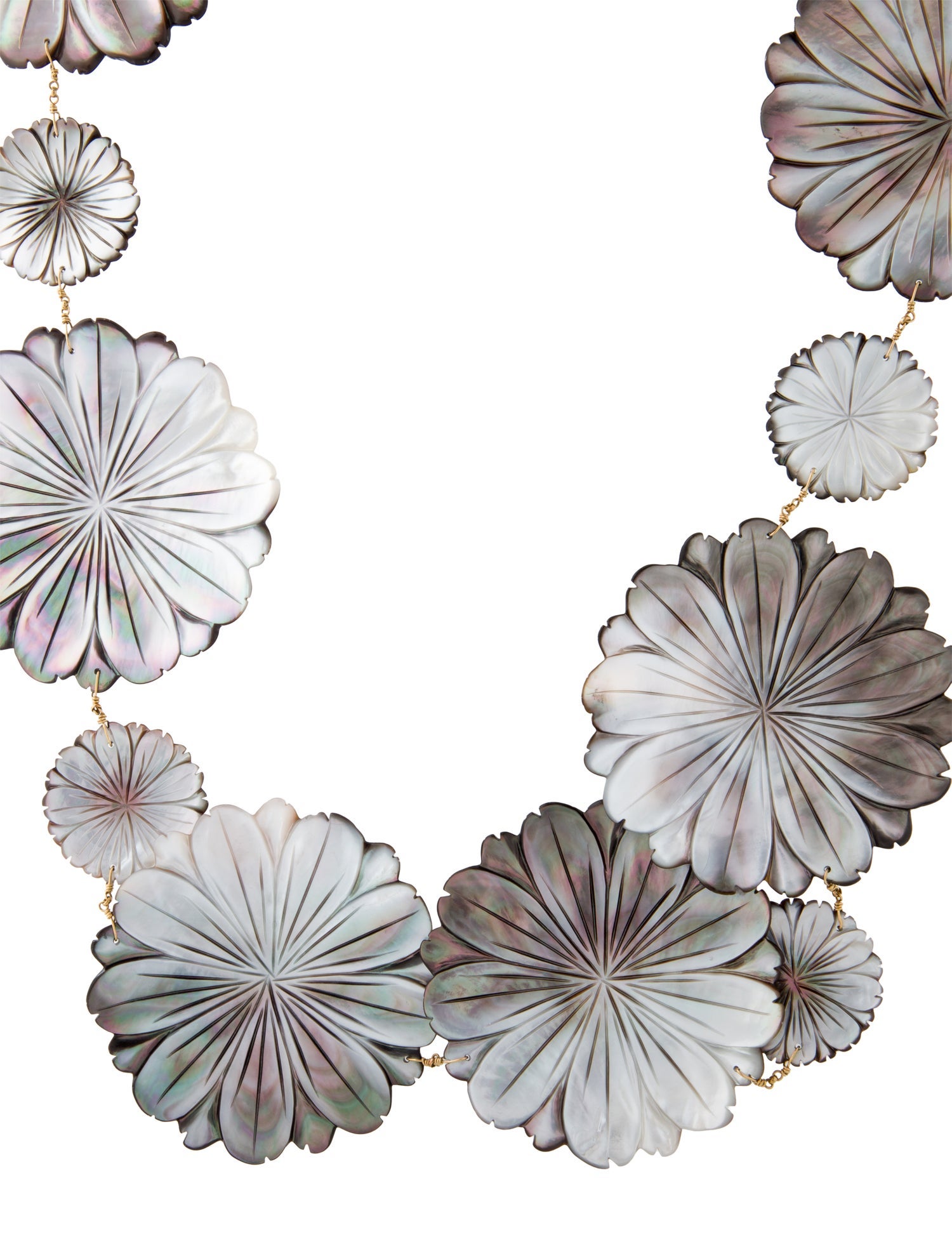 Maja DuBrul 18K Mother of Pearl & Quartz Bead Flower IXX Necklace