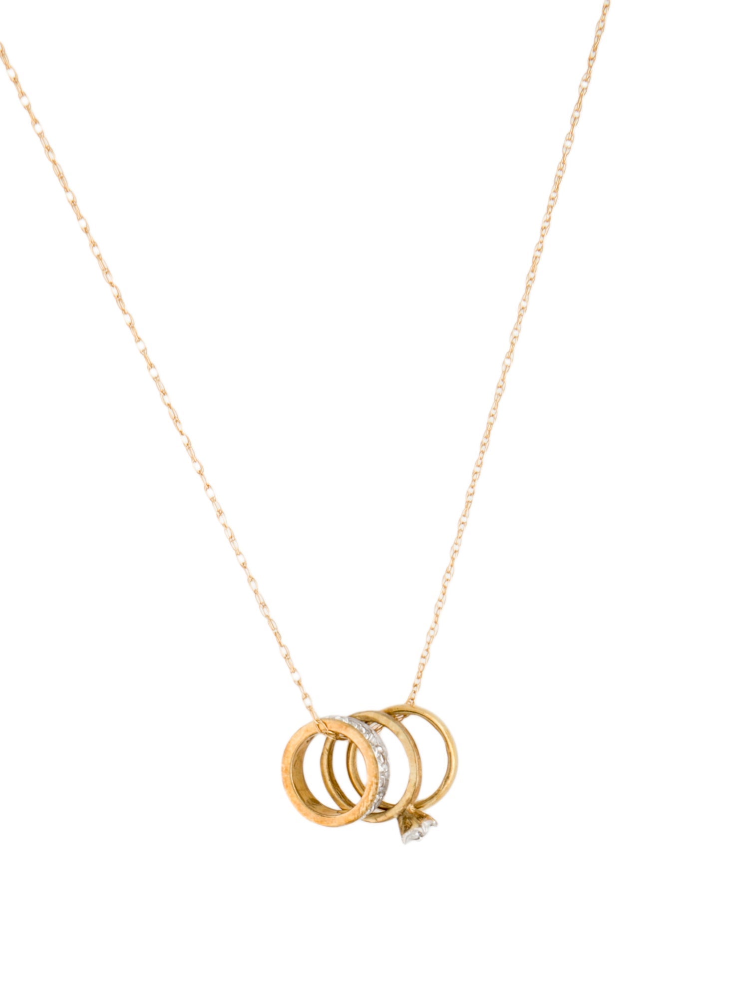 Necklace 10K Diamond Engagement Ring Pendant