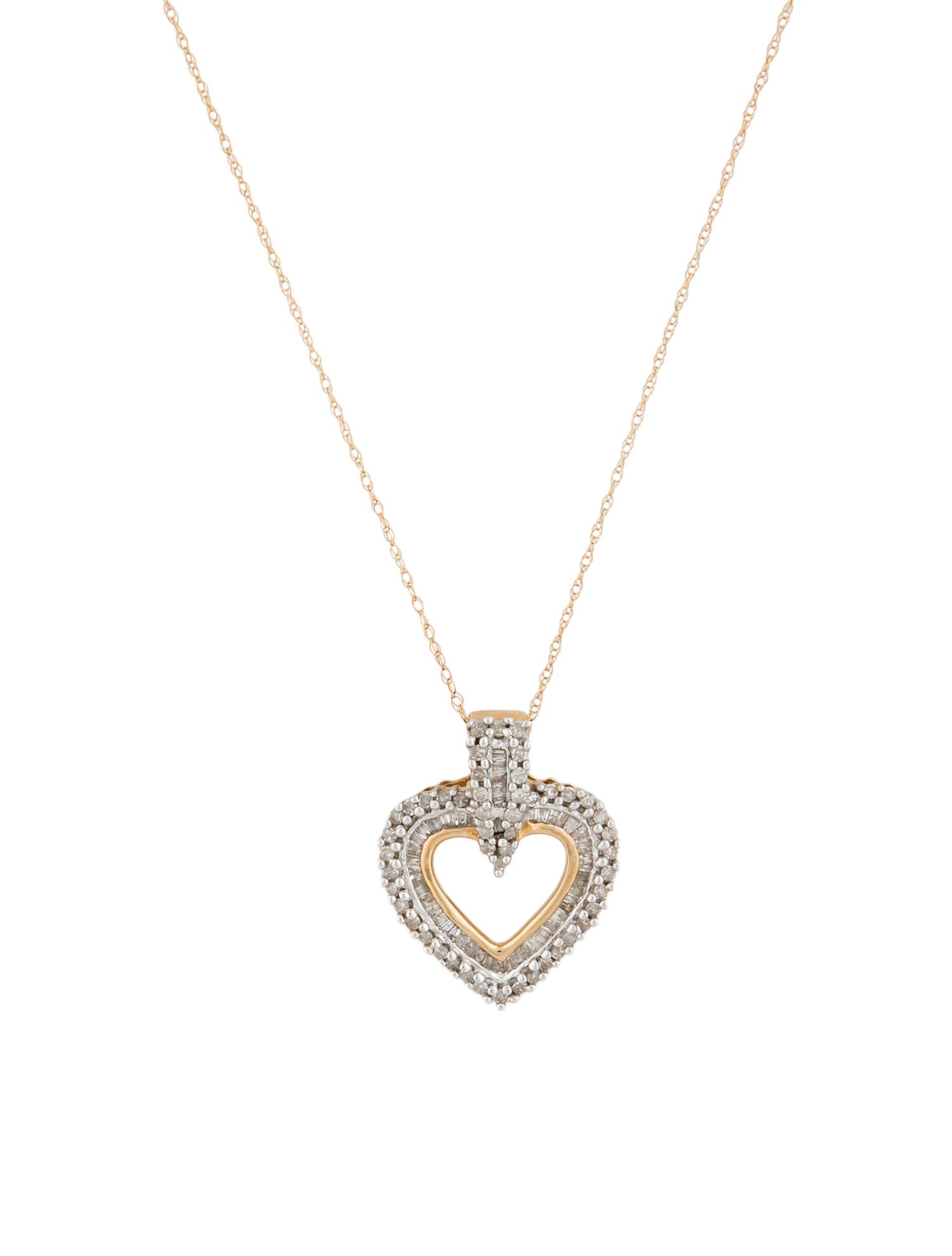 Necklace 10K Diamond Heart Pendant Necklace