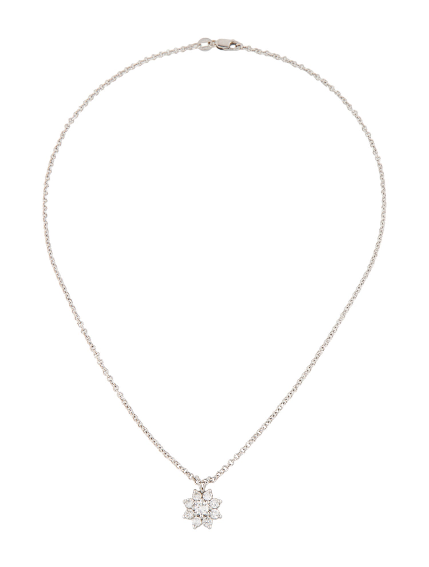 Necklace 14K Diamond Flower Choker Pendant