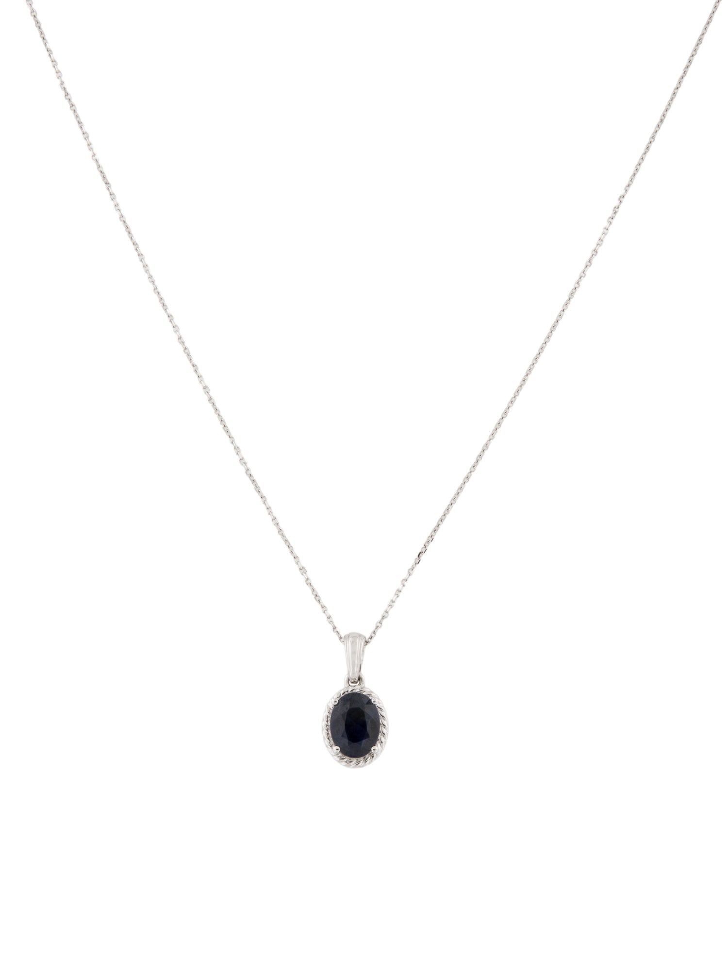 Necklace 14K 1.52ct Sapphire Pendant Necklace