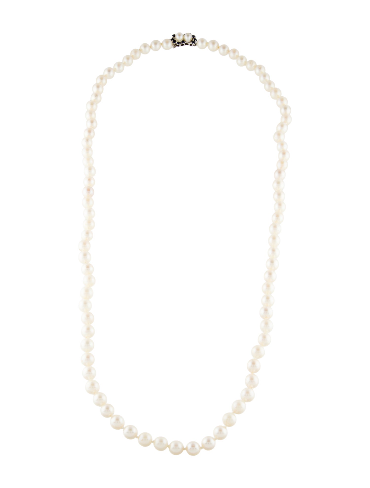 Necklace 14K Pearl & Sapphire Bead Strand Necklace